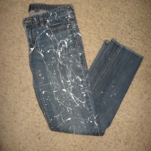 J Crew Matchstick Jeans w/Paint Splatter 32 R